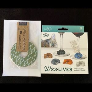 Wine Lives Glass Markers Cats Glass IDs Stemware Party Favor New in Package